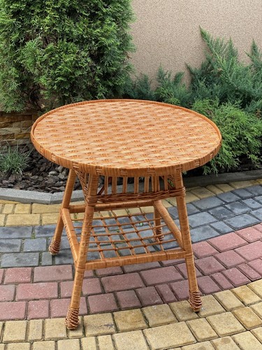 Handmade wicker round coffee - wicker,