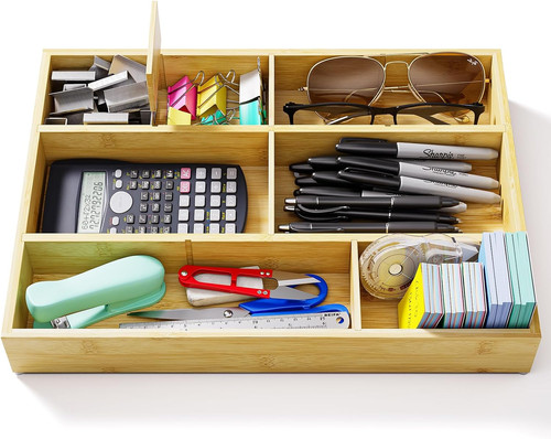 Bamboo drawer organizer - bamboo,