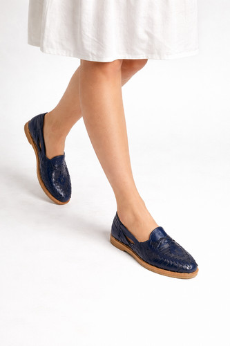 Woven leather slip - woven, slip-on