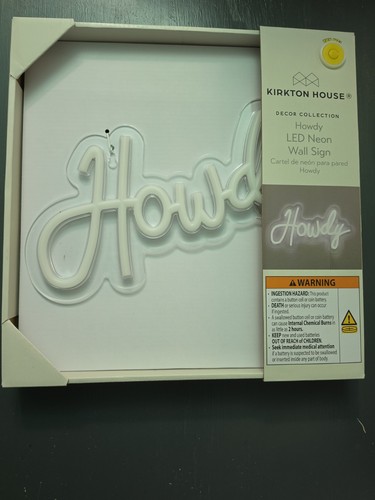 Led neon sign howdy - sign, “howdy”