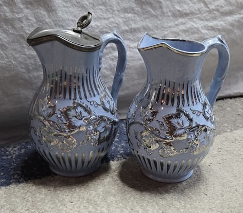 Antique light blue pitchers - light,