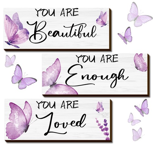 Pcs butterfly wooden hanging - 3,