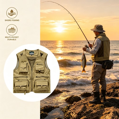 Summer work fishing vest mesh - summer,