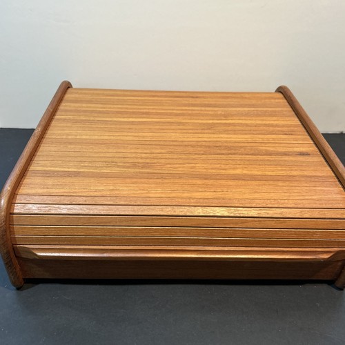 Teak wood tambour roll top - teak,