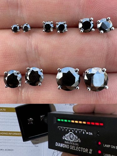 Black moissanite screwback - black,