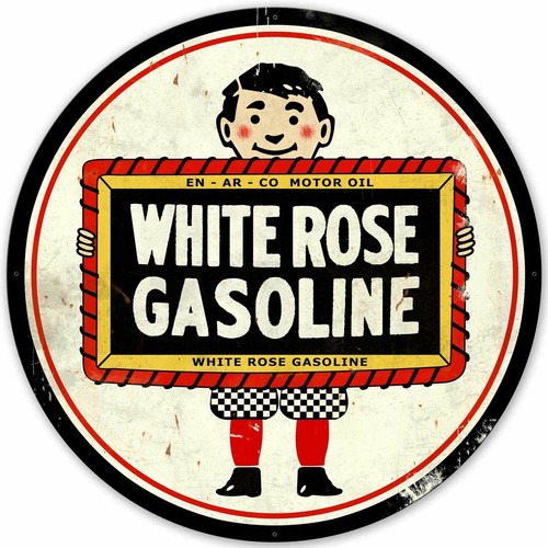 White rose gasoline round - white, 42"