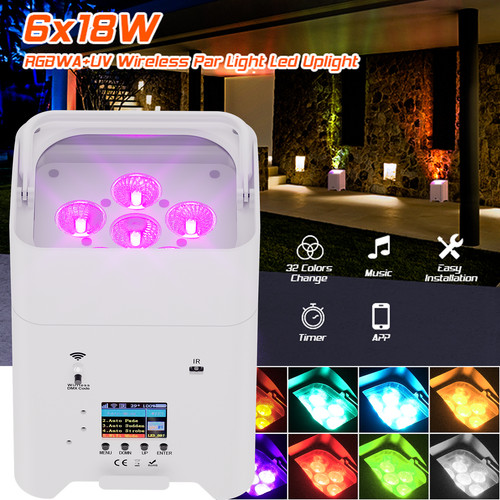 Led 6x18w rgbwa battery - led, rgbwa+uv