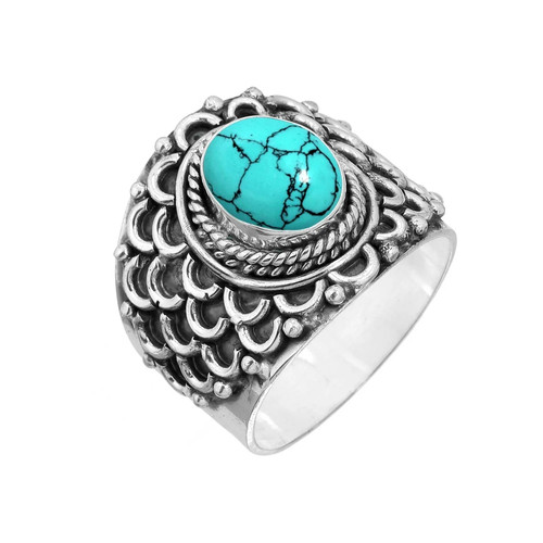 Turquoise ring 925 sterling - turquoise,