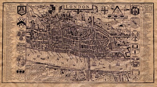 Vintage world map - , london