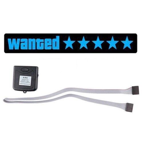 Blue wanted stars glow panel - blue,