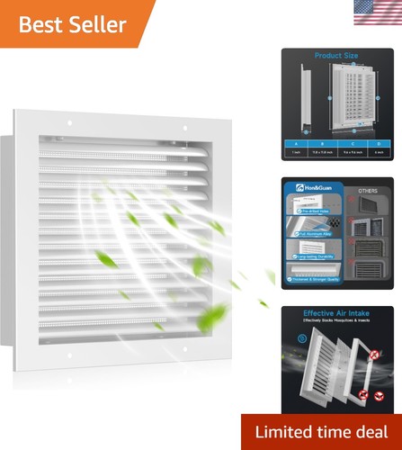 Louvered white gable vent - white,
