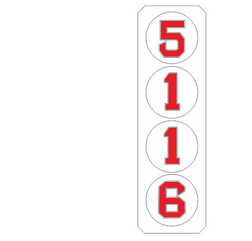 Street numbers for house - , red