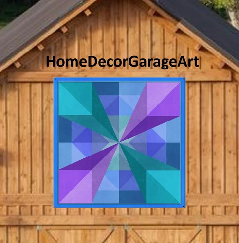 Barn quilt metal sign - barn, squares