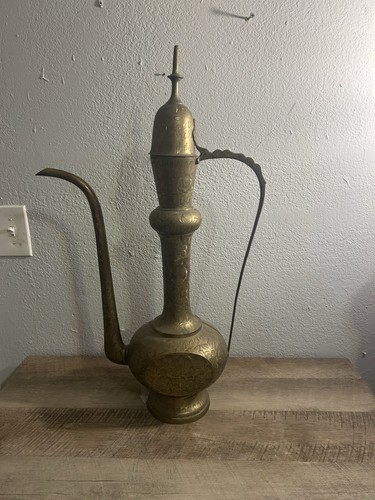 Vintage large brass - , teapot