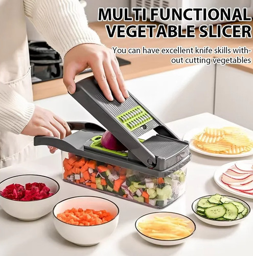 1pcs vegetable chopper - 14-in-1,