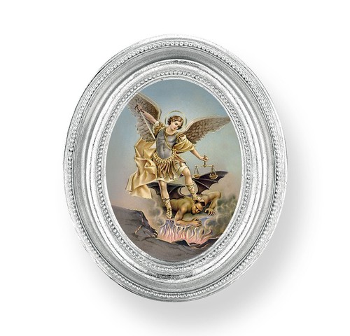 Silver oval frame - frame, michael