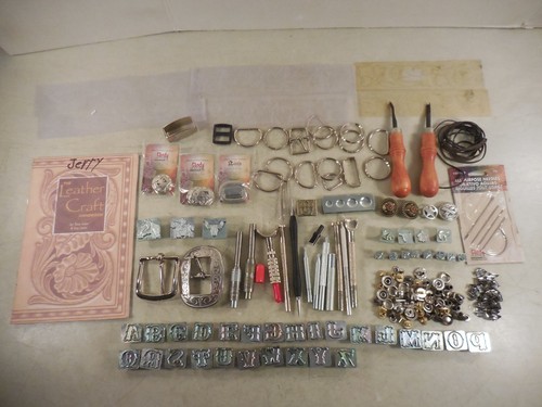 Large lot leather craft - of,