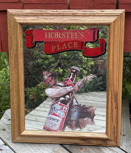 Vtg budweiser mirror sign - budweiser,