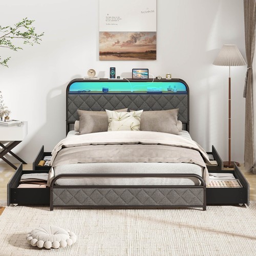 Full size bed frame with - bed,