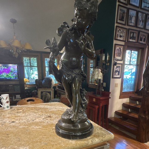 Auguste moreau bronze cherub - moreau,