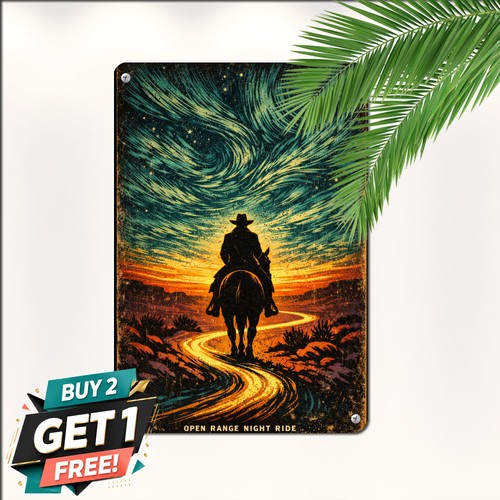 The lone cowboy silhouette tin - silhouette,