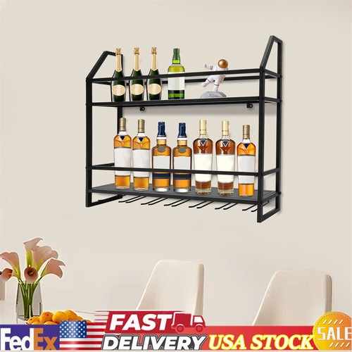 Wall mounted wine - mounted, glass