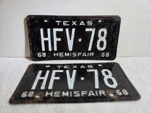 Vintage 1968 texas license - vintage,