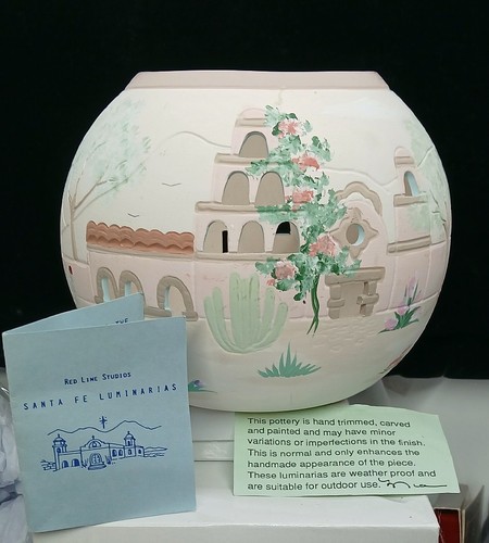Santa luminaria pottery - santa,