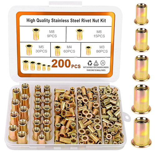 200pcs metric rivet nut kit - kit, m3