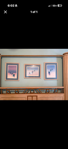 Set framed seascape boats - 3,