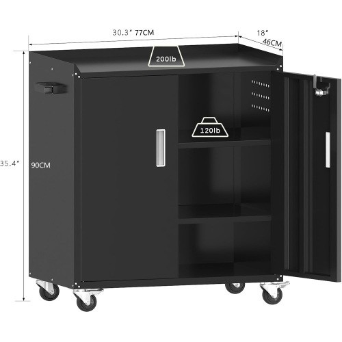 Metal storage cabinet with - storage,