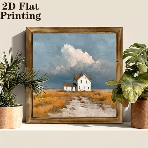 Warm rural white house prairie - white,