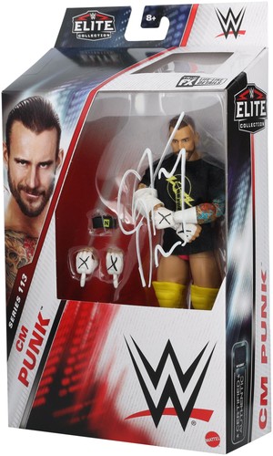 Punk wwe autographed mattel - cm,