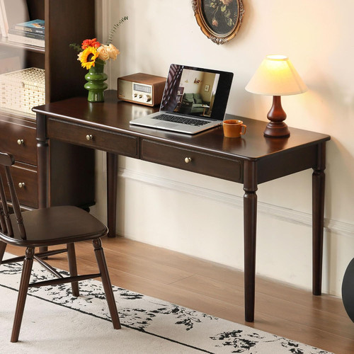 Solid wood computer desk - wood,
