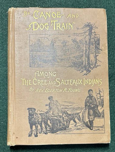 Canoe and dog train - by, among