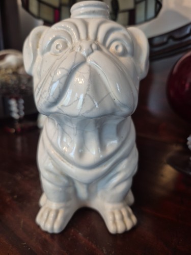 Vtg ceramic bulldog white - vtg,