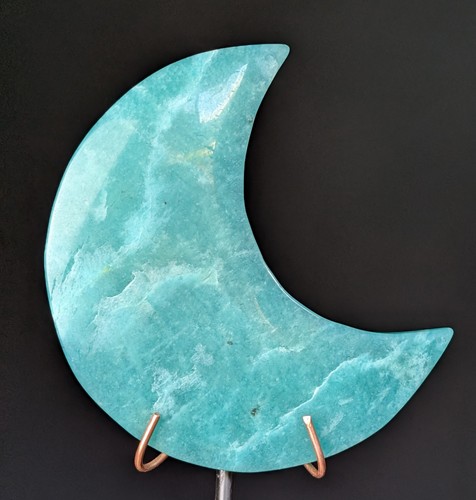 Amazonite moon carving crystal - carving,