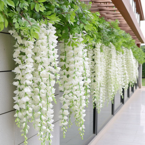 Hanging faux white - faux, wisteria