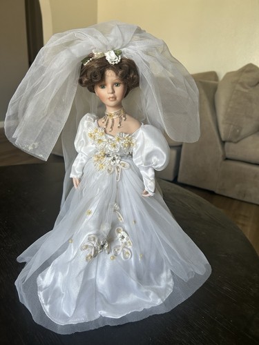 Porcelain doll bride antique - porcelain,