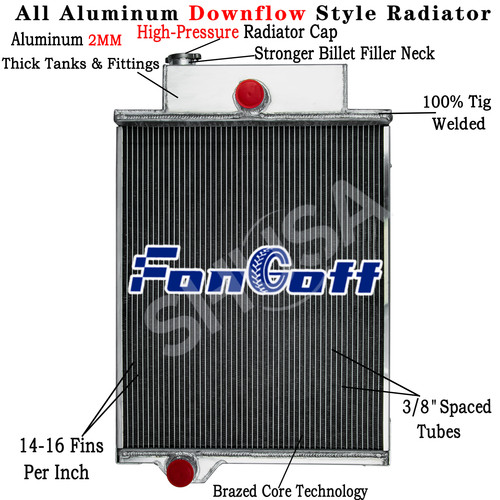 Row tractor radiator fit - 4-row,