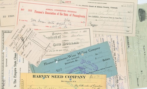 1878 antique checks receipts - 1878,