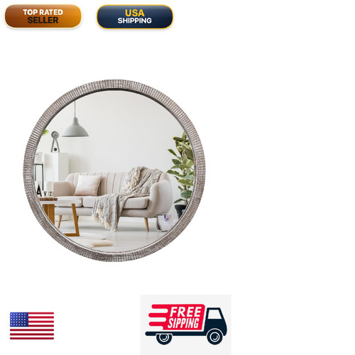 Gifttrove round wood mirror - gifttrove,