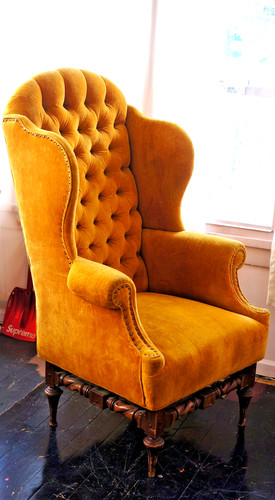 Antique wingback high chair - antique,