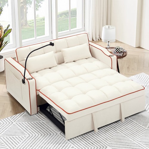 Velvet futon sofa - sofa, bed