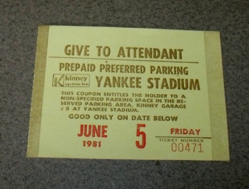 Yankees 1981 parking - yankees,