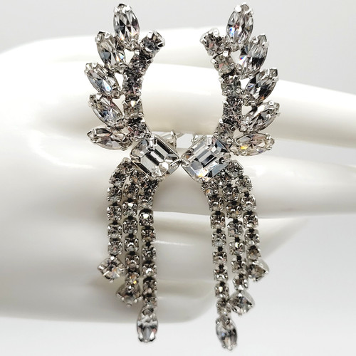Vintage clear rhinestone wing - rhinestone,