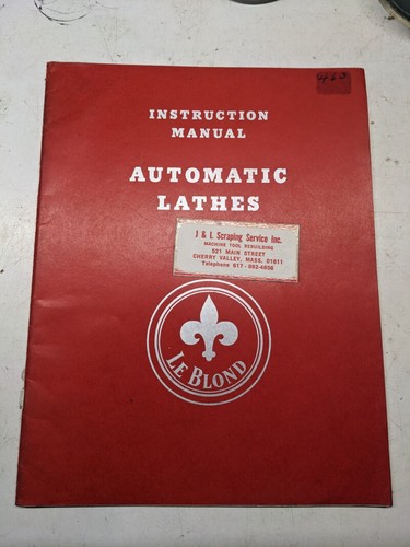 Leblond lathes instruction - lathes,