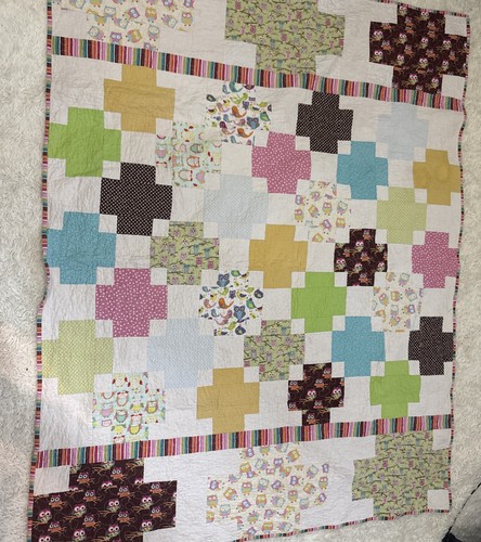 Handmade owl patchwork quilt - patchwork,