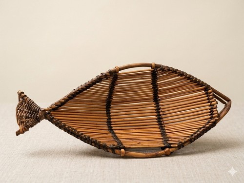 Vintage fish shaped wicker - vintage,