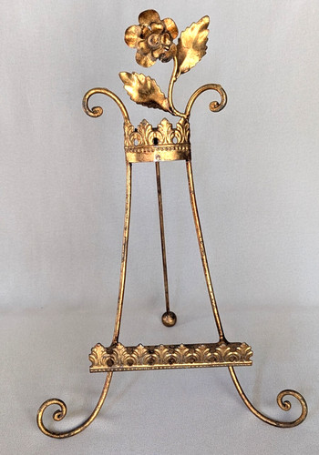 Italian gilt tole floral - italian,